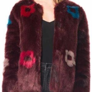 Willow & Clay Burgundy Faux Fur Teddy Jacket